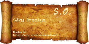 Sáry Orsolya névjegykártya